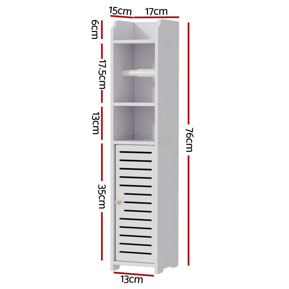Artiss 3-Tier Bathroom Cabinet Toilet Roll Holder White