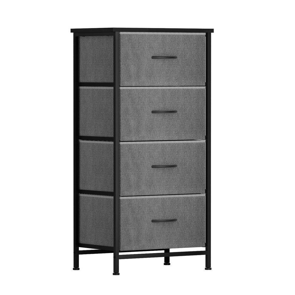 Artiss 4-Drawer Tallboy Dresser Storage Chest Grey