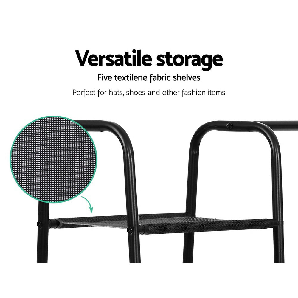Contemporary 150cm Wardrobe Clothes Rack Black