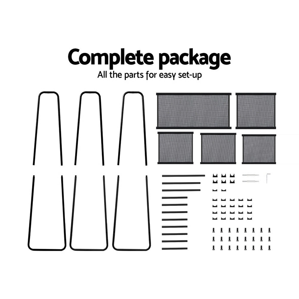 Contemporary 150cm Wardrobe Clothes Rack Black
