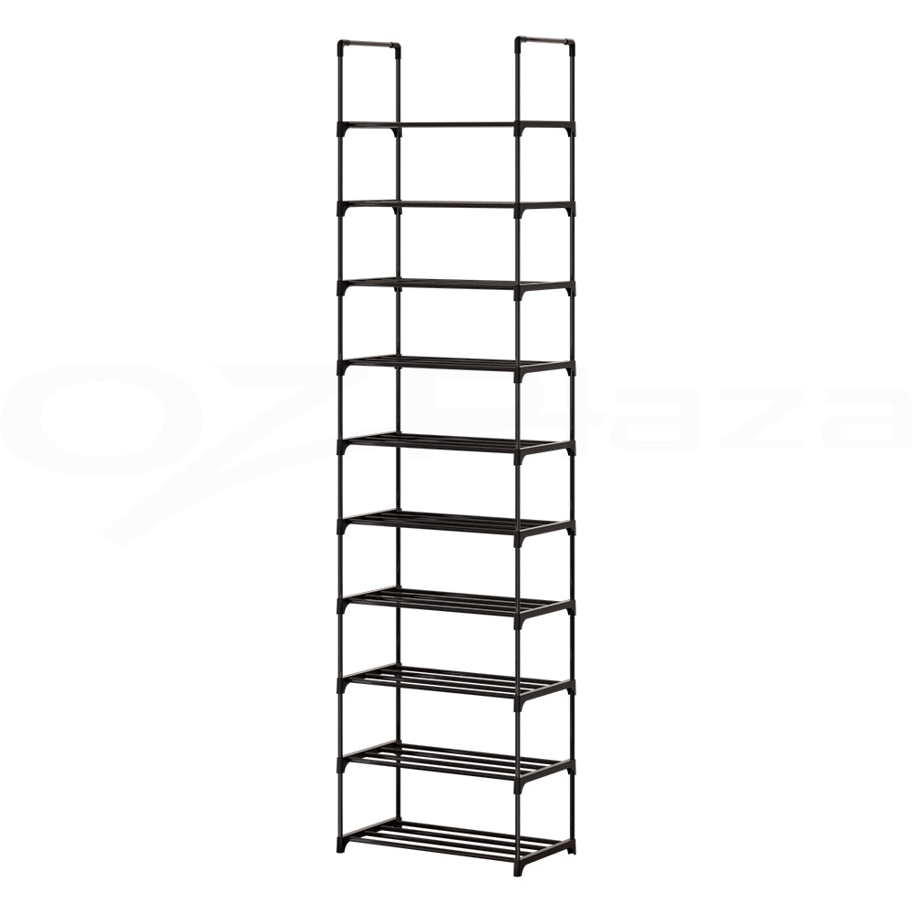 Dunn 10-Tier Stackable Shoe Rack Black