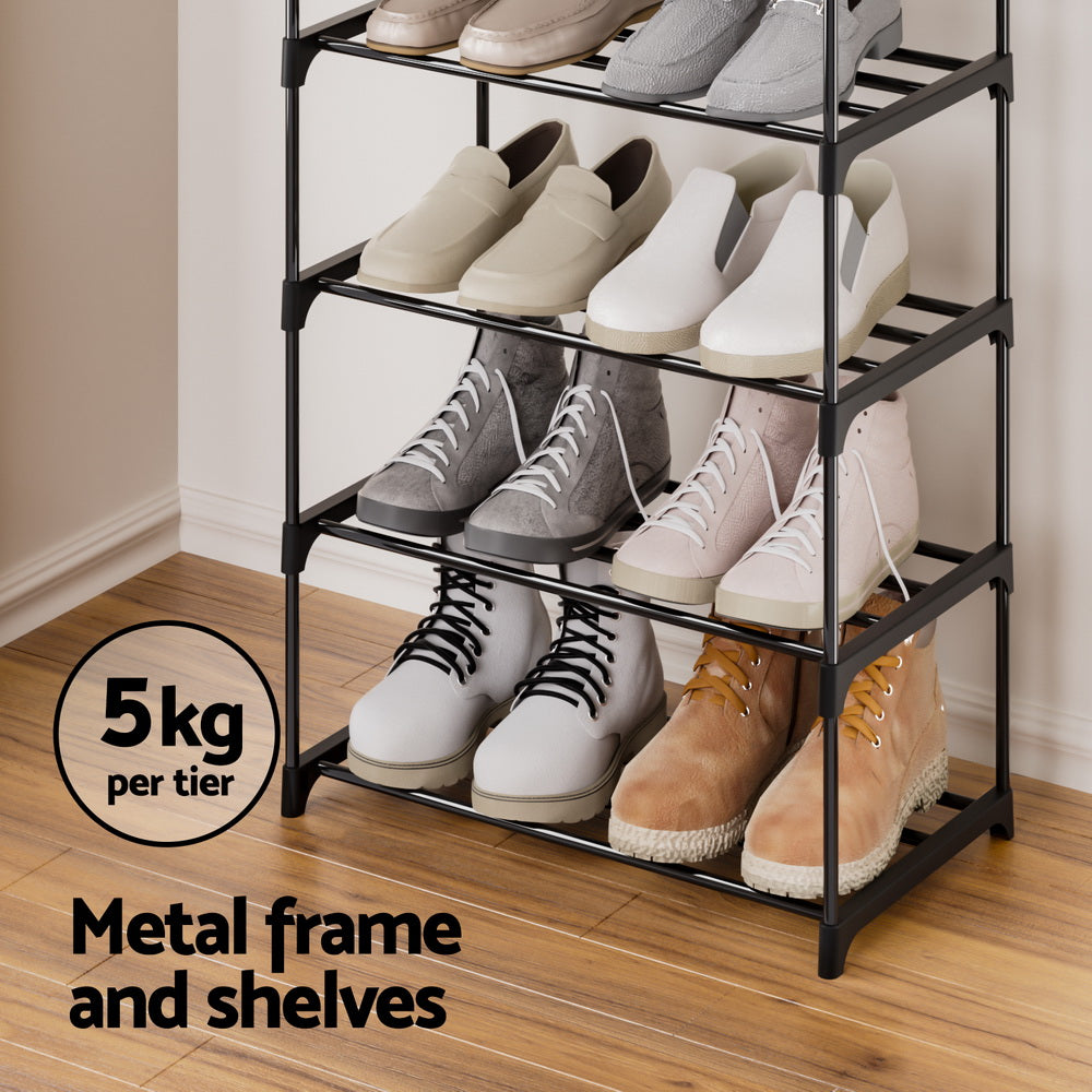 Dunn 10-Tier Stackable Shoe Rack Black