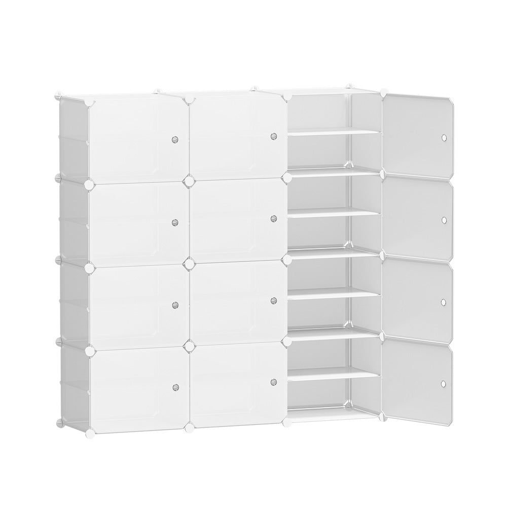 Artiss 12-Cube Shoe Rack Stackable White