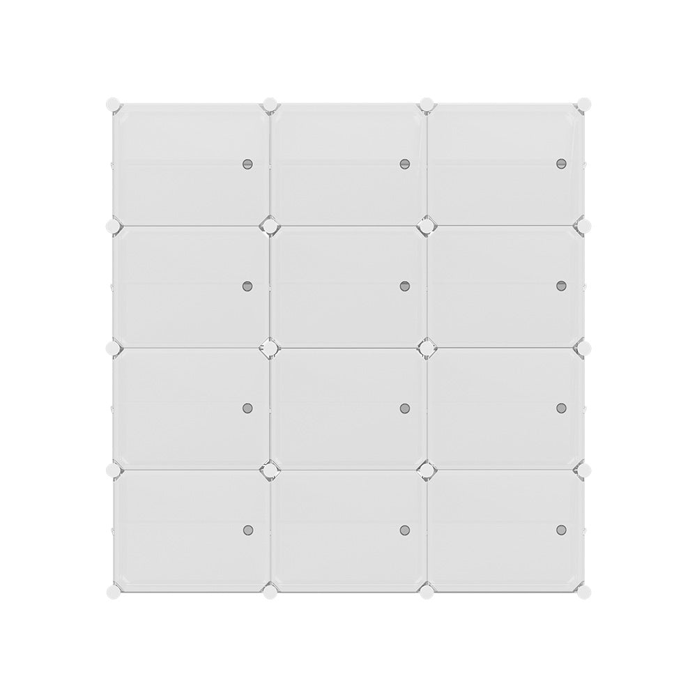 Artiss 12-Cube Shoe Rack Stackable White