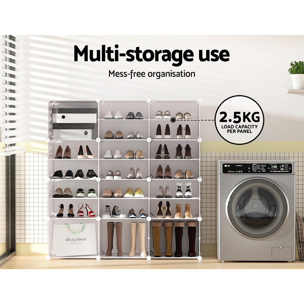 Artiss 12-Cube Shoe Rack Stackable White
