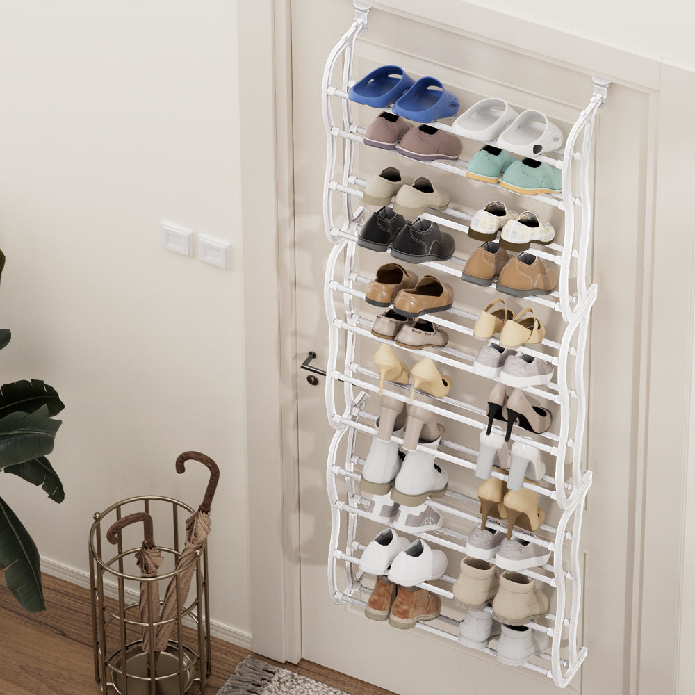 Eric 12-Tier Over-Door Shoe Rack Organiser 24 Pairs White