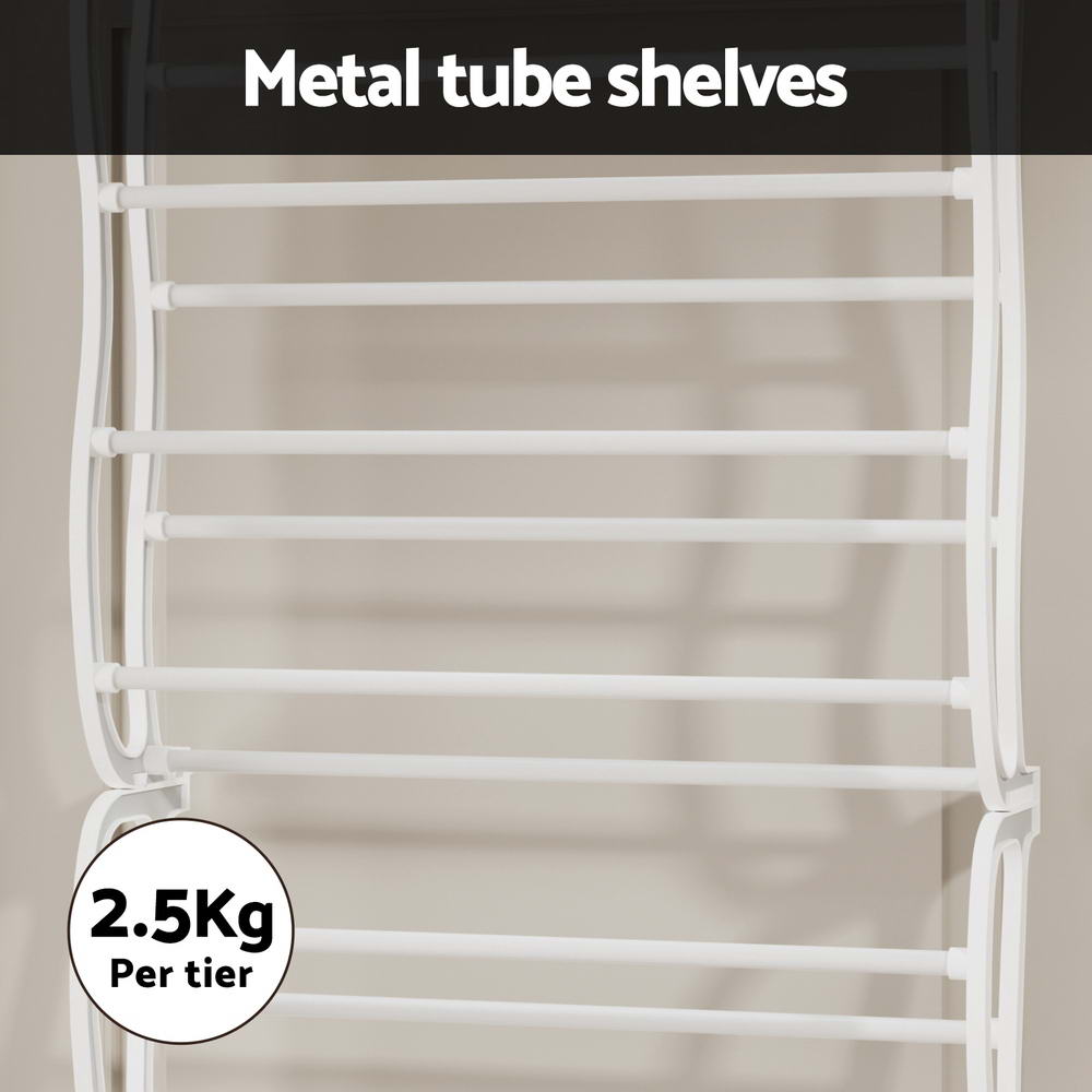 Eric 12-Tier Over-Door Shoe Rack Organiser 24 Pairs White