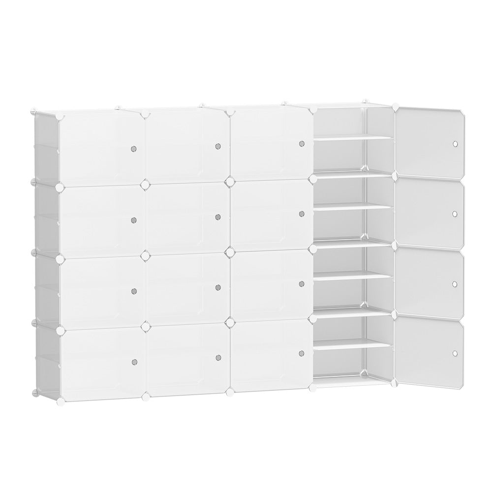 Artiss 16-Cube Shoe Rack Stackable White