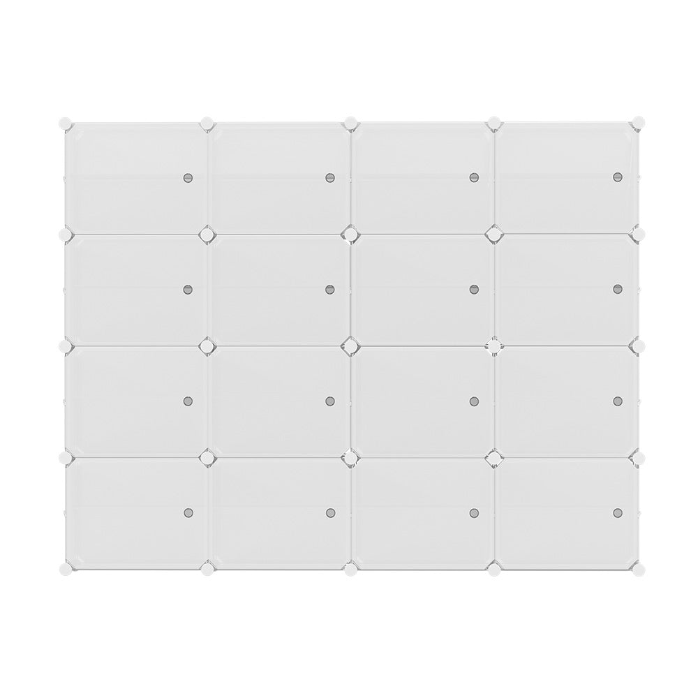Artiss 16-Cube Shoe Rack Stackable White