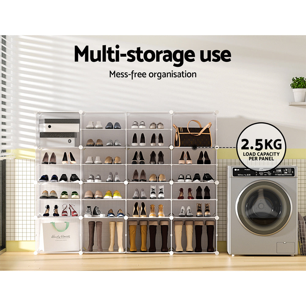 Artiss 16-Cube Shoe Rack Stackable White