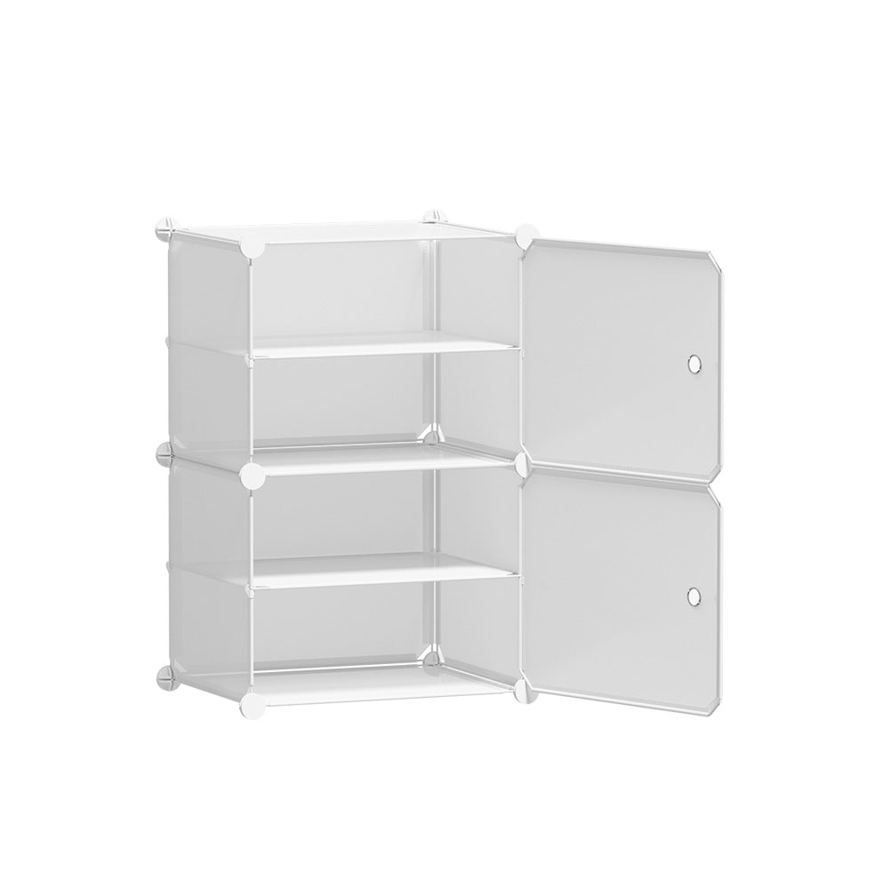 Artiss Stackable Shoe Rack Set of 2 Storage Cubes White