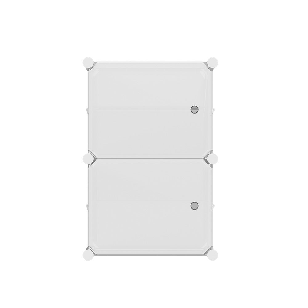 Artiss Stackable Shoe Rack Set of 2 Storage Cubes White