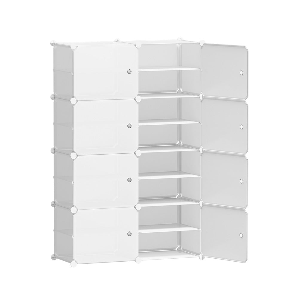 Artiss 8-Cube Shoe Storage Cabinet Stackable White