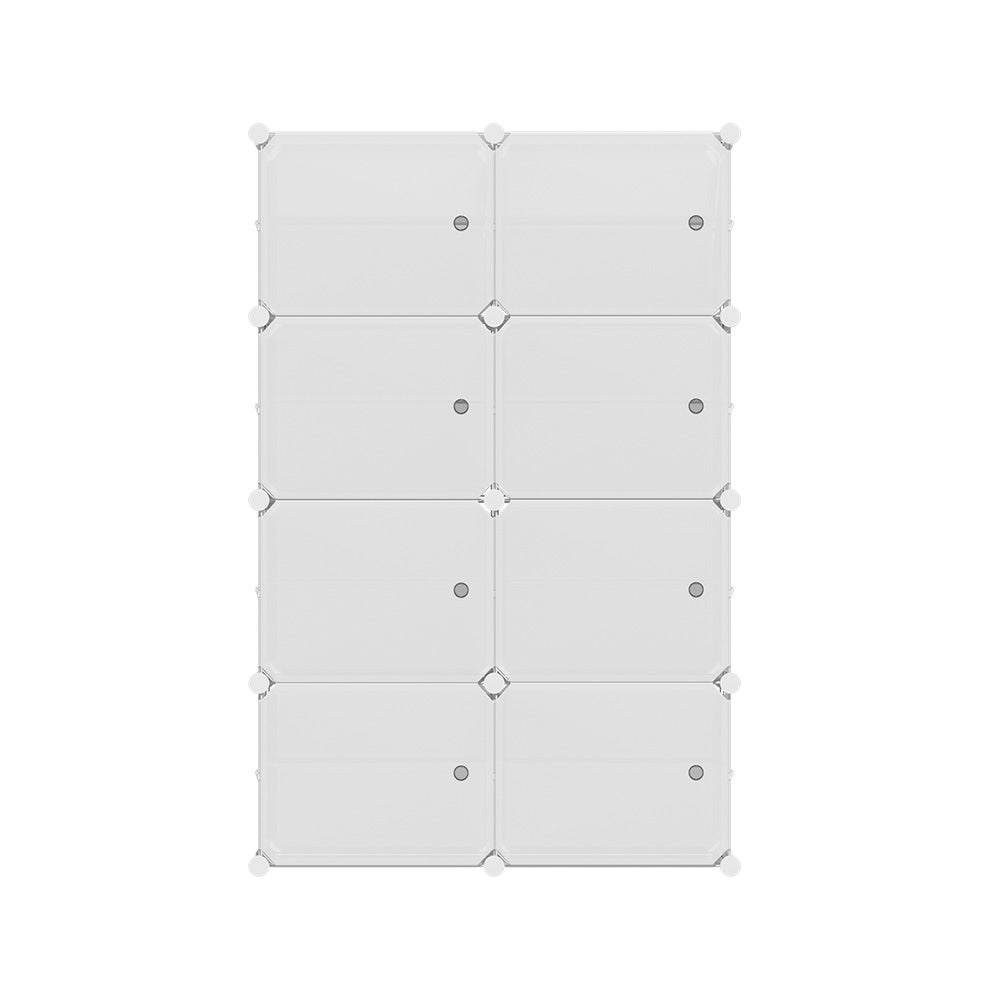 Artiss 8-Cube Shoe Storage Cabinet Stackable White
