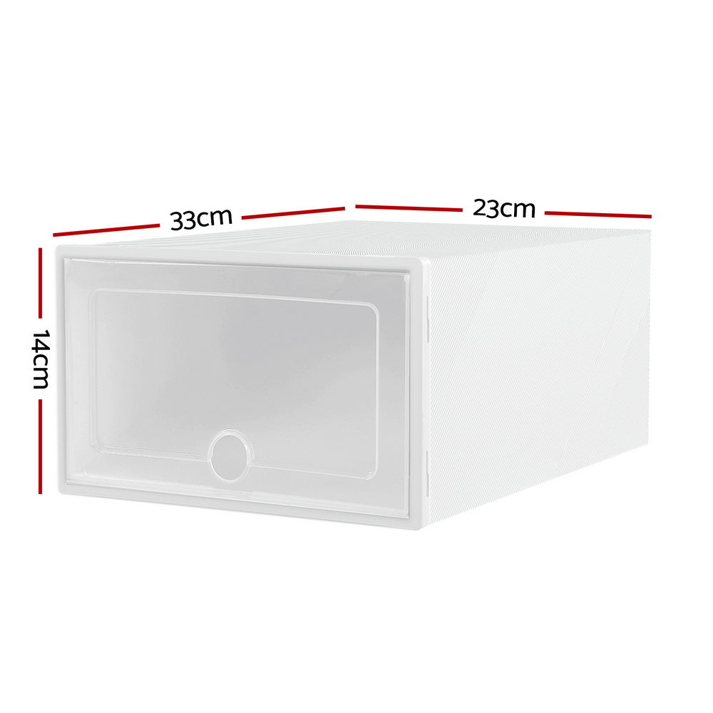 Abel 24-Pack Stackable Shoe Storage Boxes White