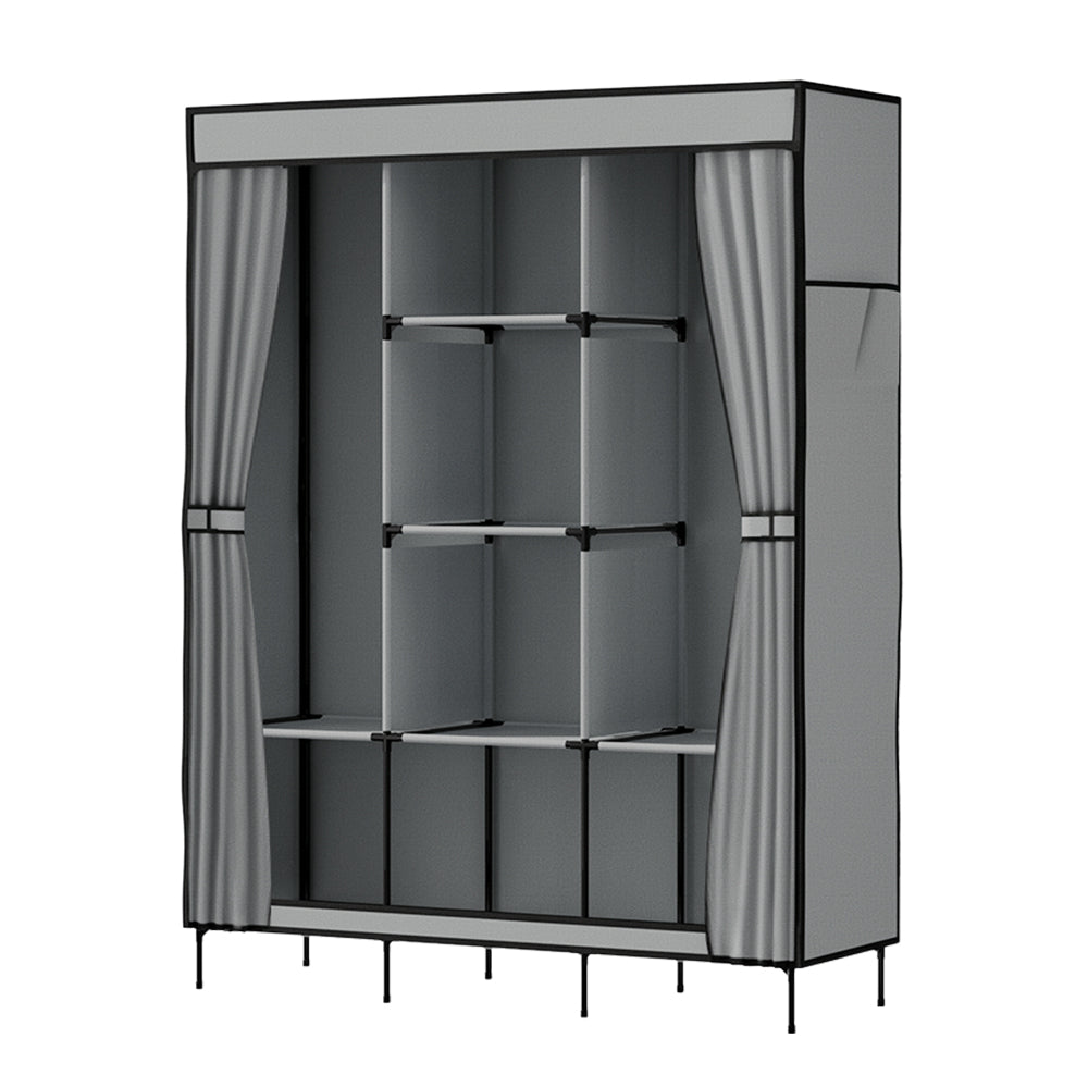 Artiss Large Portable Wardrobe Closet with Shelf Grey