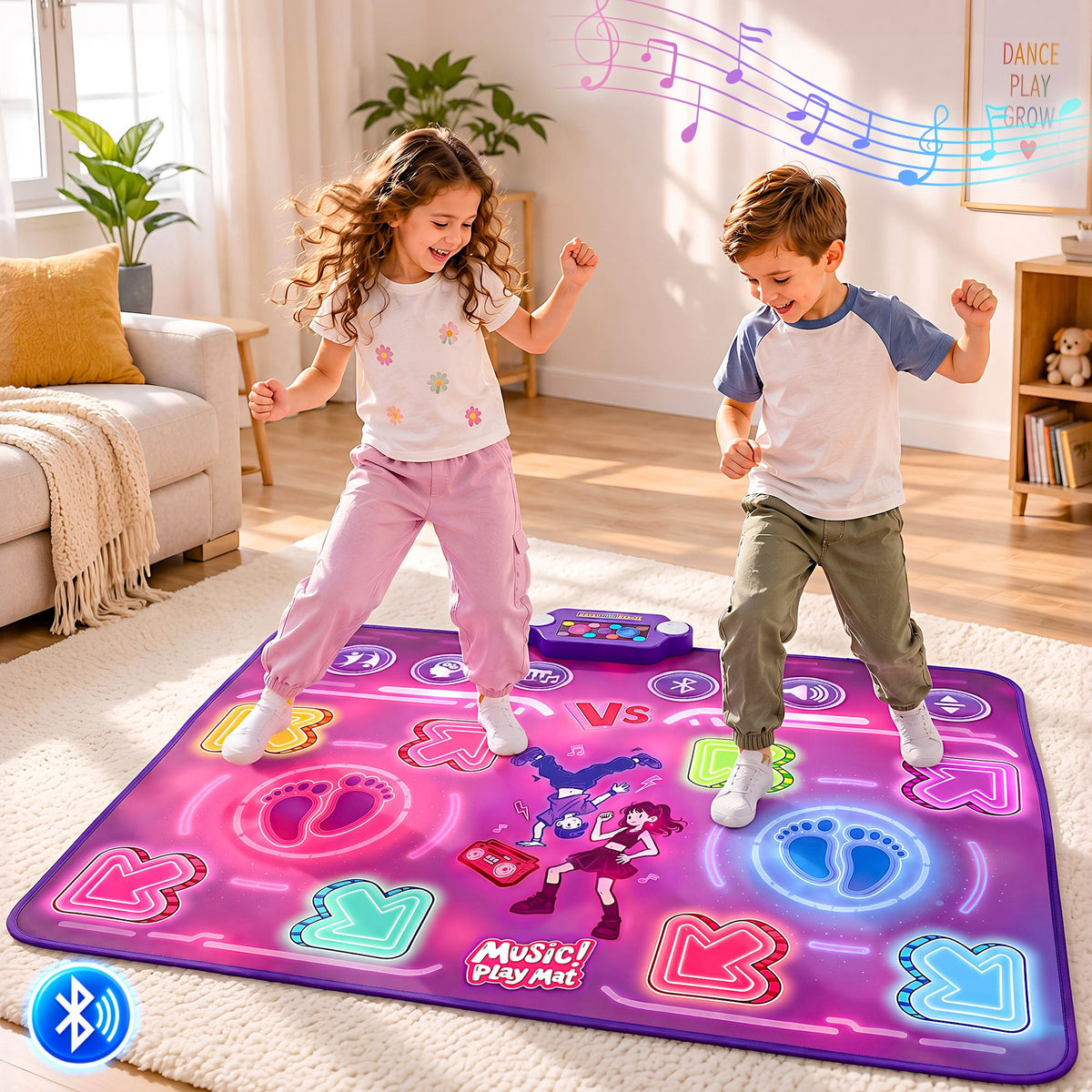 Keezi Double Player Electronic Dance Mat for Kids with Bluetooth