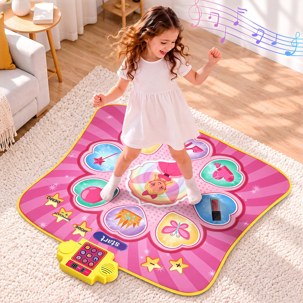 Keezi Kids Electronic Dance Mat Ages 3-12 with 3 Game Modes, Pink