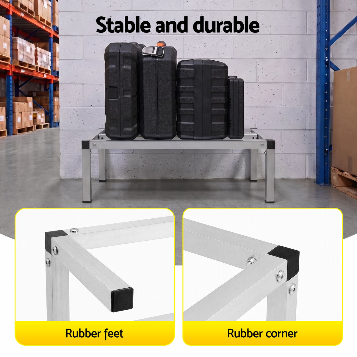 Giantz 61x36cm Aluminum Dunnage Rack Heavy Duty Kitchen Storage Platform