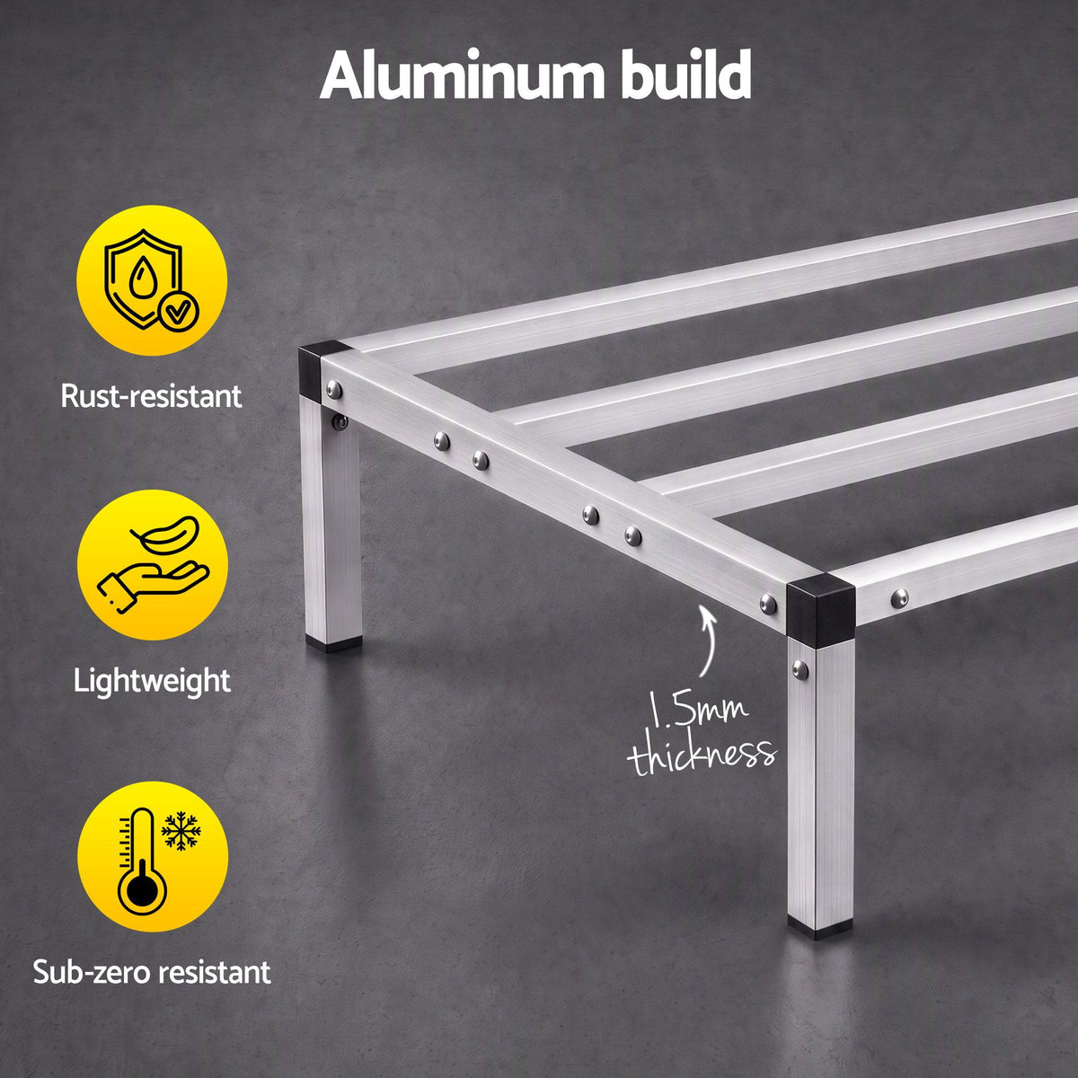 Giantz 91x51cm Aluminum Dunnage Rack Heavy Duty Kitchen Storage Platform