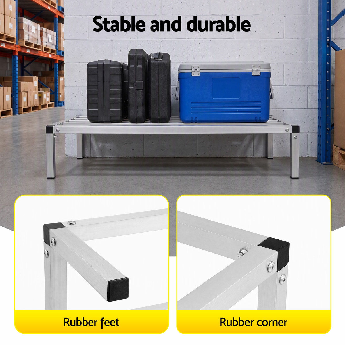 Giantz 91x51cm Aluminum Dunnage Rack Heavy Duty Kitchen Storage Platform
