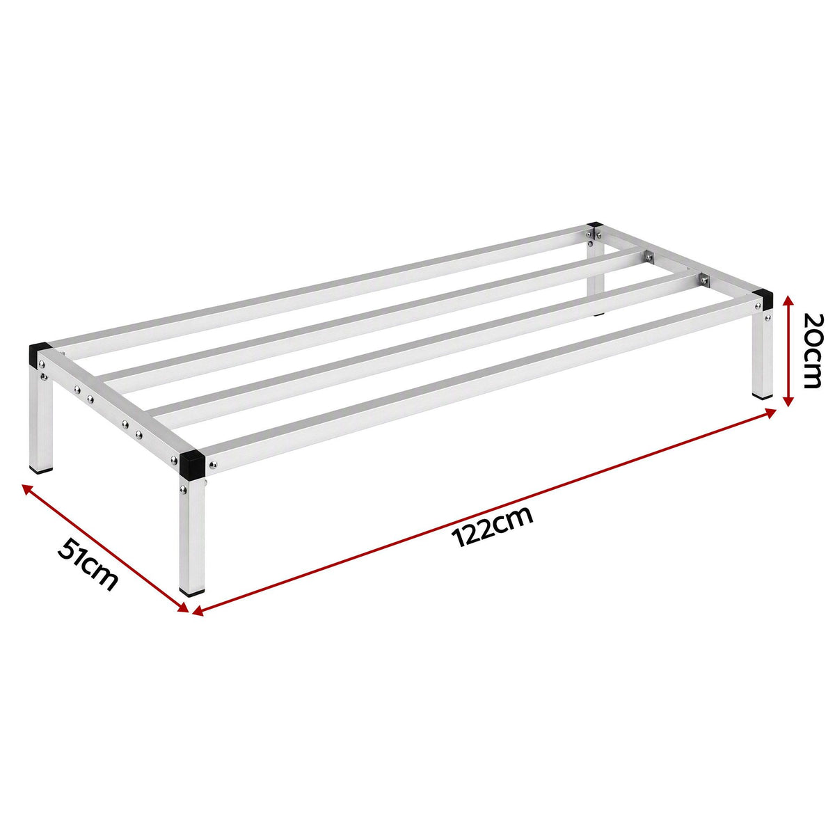 Giantz 122x51cm Aluminum Dunnage Rack Heavy Duty Kitchen Storage Platform