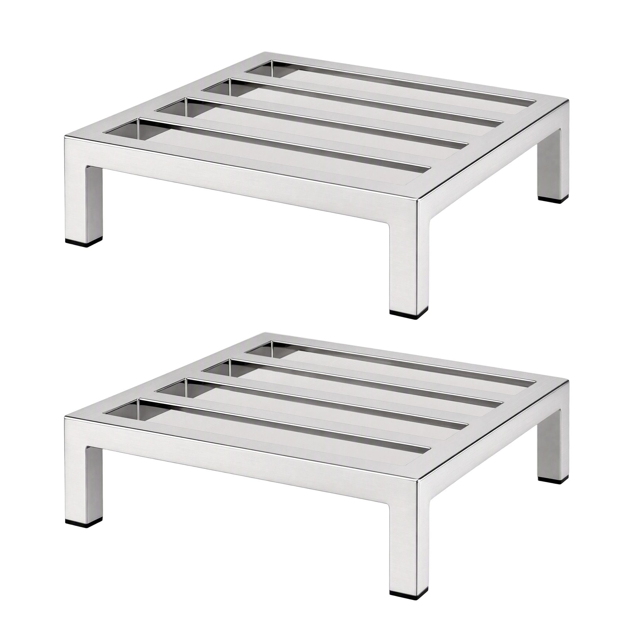 Giantz 35x35cm Dunnage Rack 2-Pack Stainless Steel Kitchen Floor Stand