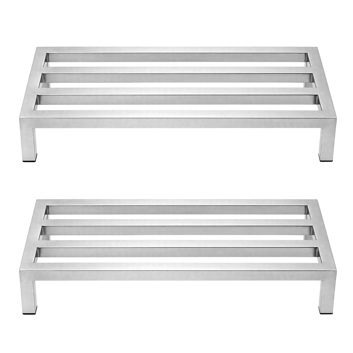 Giantz 60x35cm Dunnage Rack 2-Pack Stainless Steel Kitchen Floor Stand