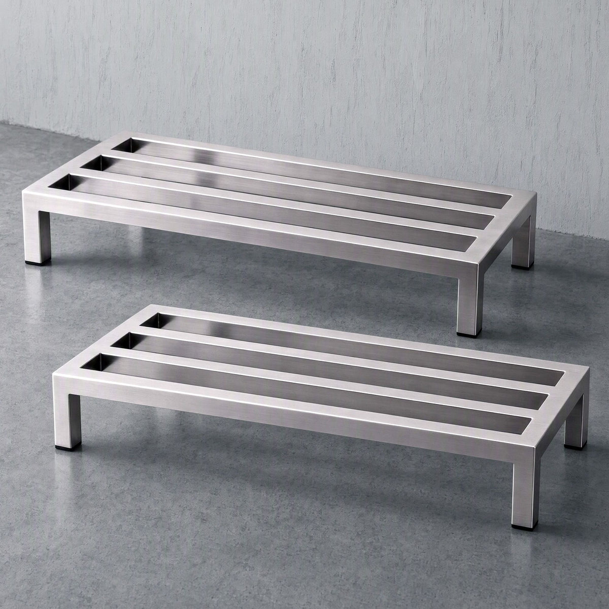 Giantz 60x35cm Dunnage Rack 2-Pack Stainless Steel Kitchen Floor Stand