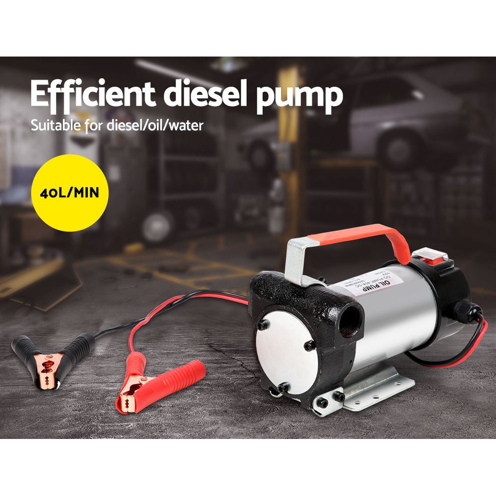 Giantz 12V Diesel Oil Transfer Pump Electric Bowser Auto Display