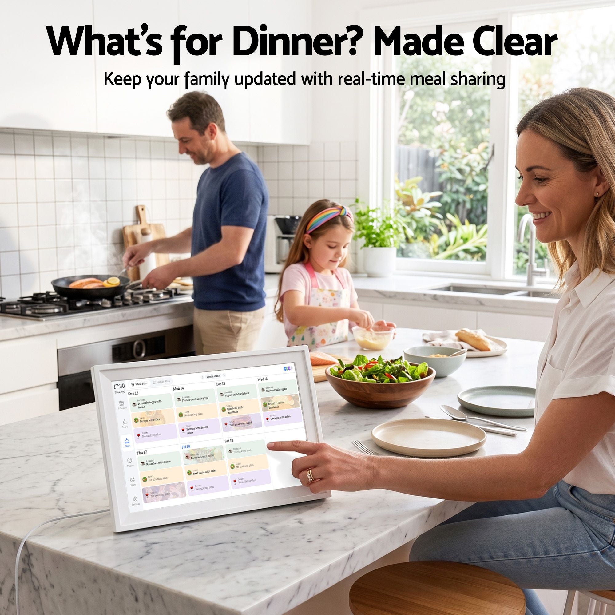 Artiss 10" Digital Calendar Planner Smart Photo Frame Family Chore Chart & Sync