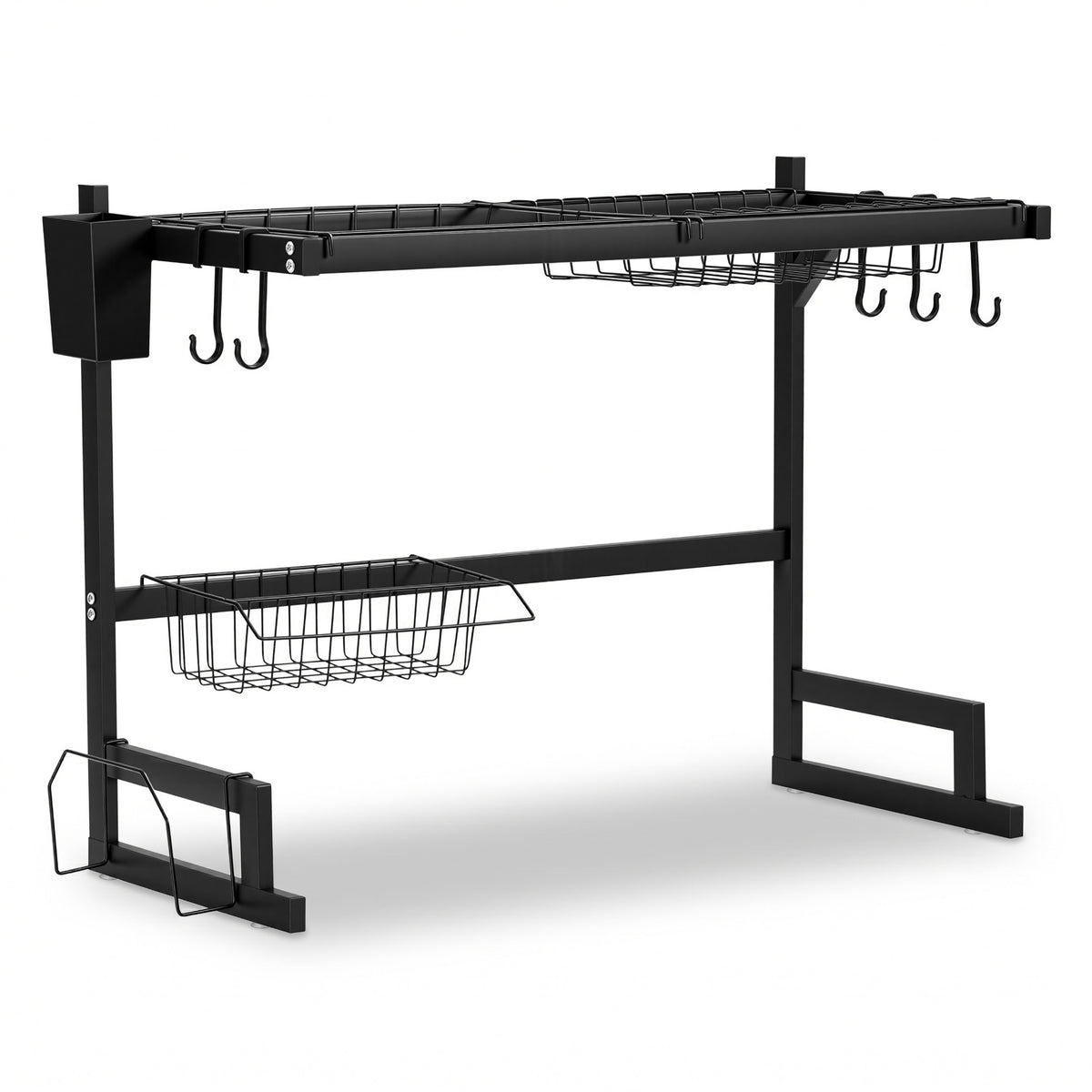 Cefito Dish Drying Rack 2 Tier Kitchen Sink Organiser Black