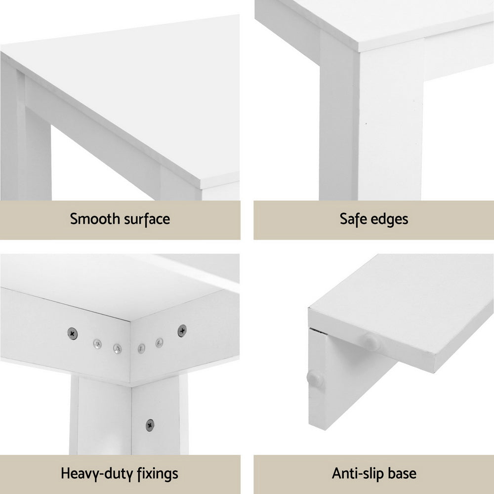NATU Dining Table Set 4 Chairs White