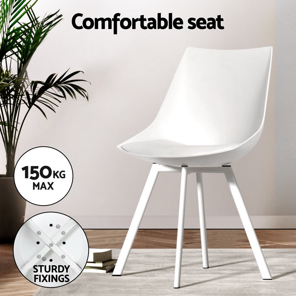 NATU Dining Table Set 4 Chairs White