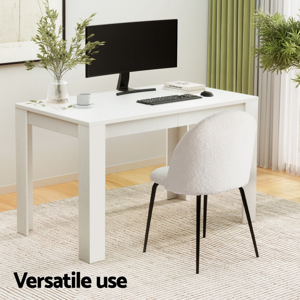 Sherpa Dining Table Set 4 Chairs White