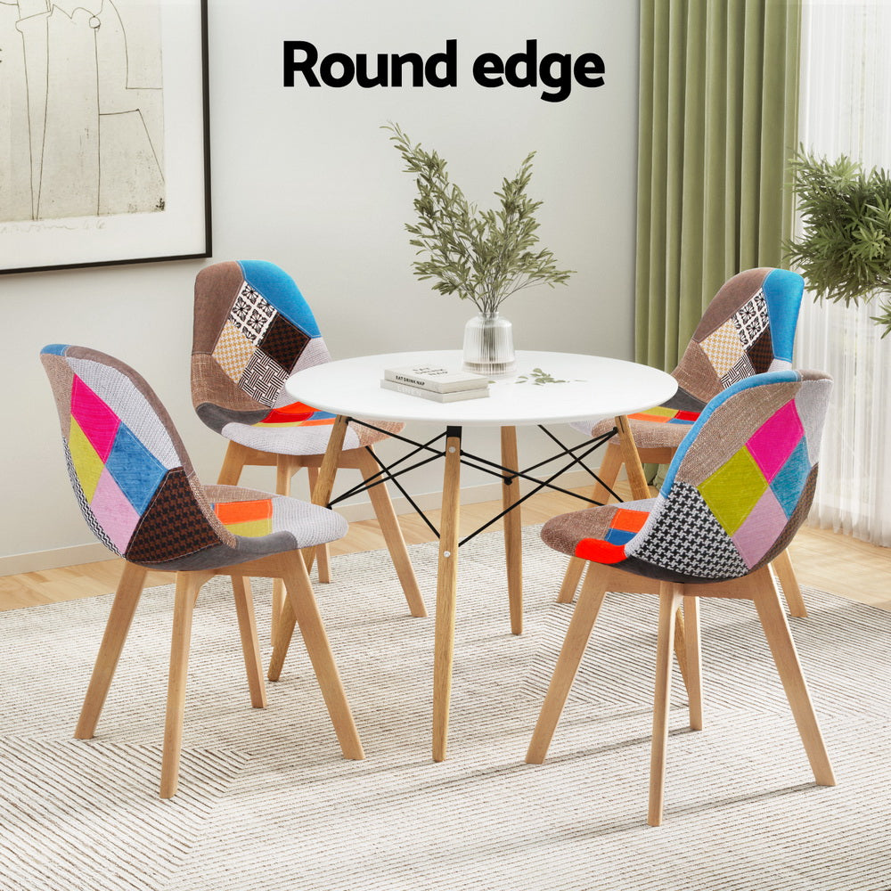 DSW Dining Table Set 4 Chairs White