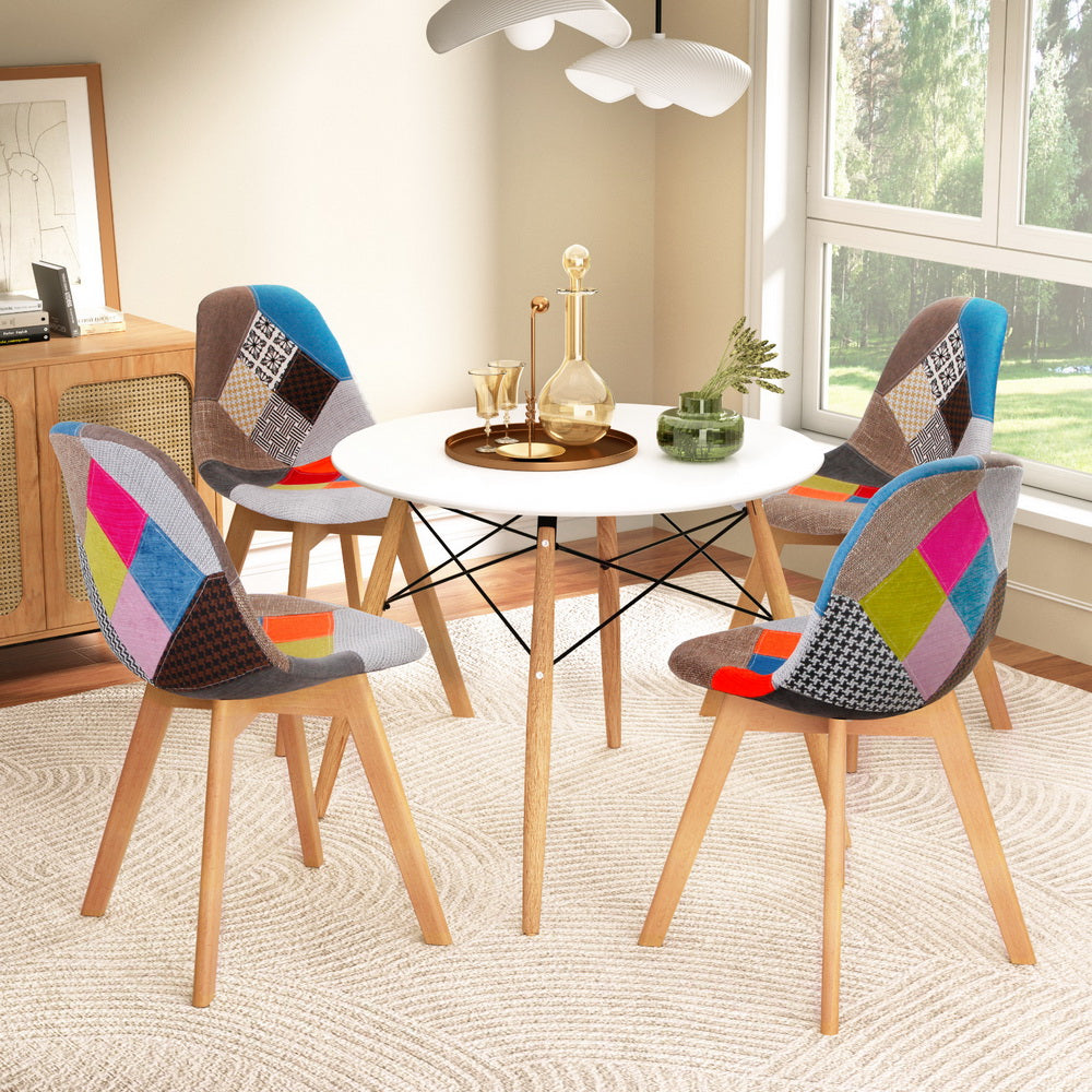 DSW Dining Table Set 4 Chairs White