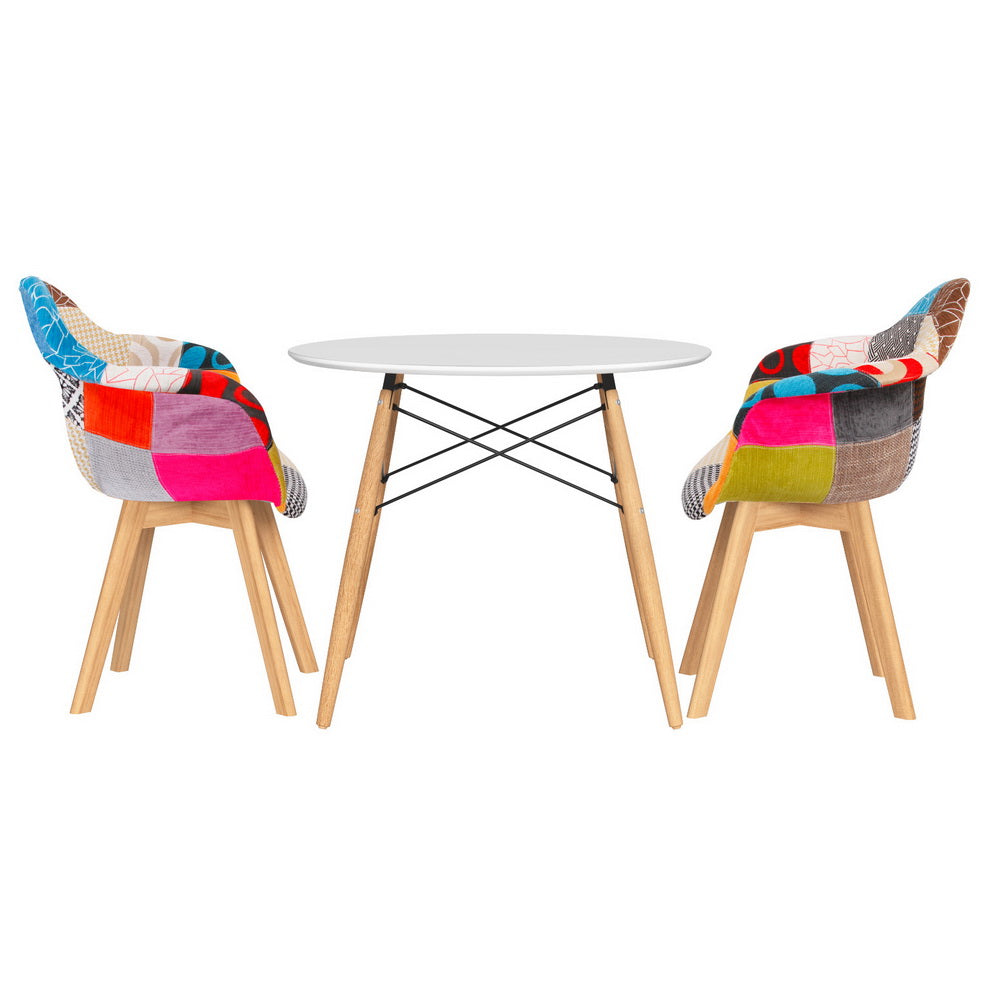 DSW 90cm Dining Table and Chairs Set Beech Wood
