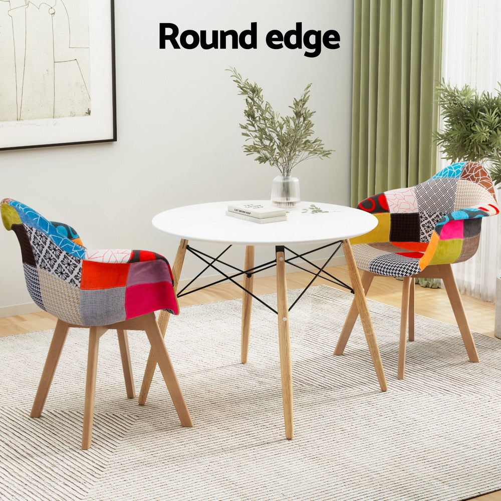 DSW 90cm Dining Table and Chairs Set Beech Wood