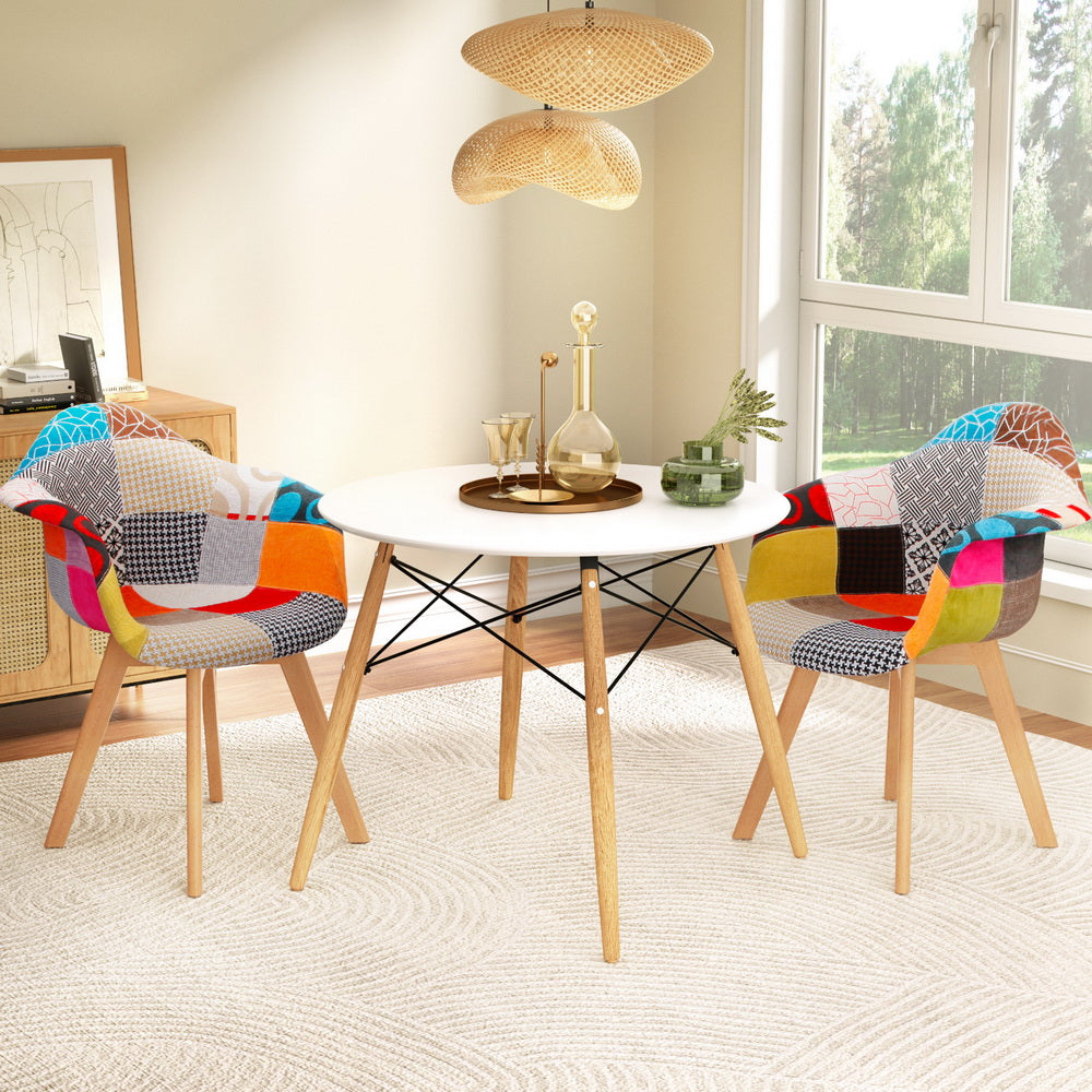 DSW 90cm Dining Table and Chairs Set Beech Wood