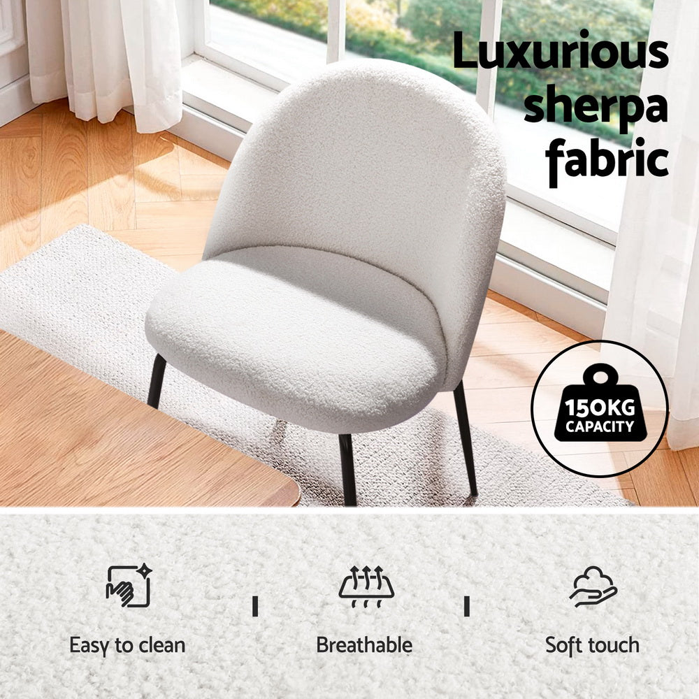 Artiss Marble Dining Table Set 5-Piece White Sherpa Chairs
