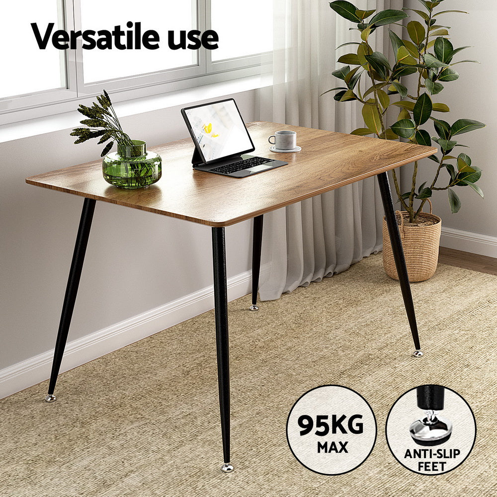 Caleb Dining Table Set 4 Chairs Grey Metal Industrial Style