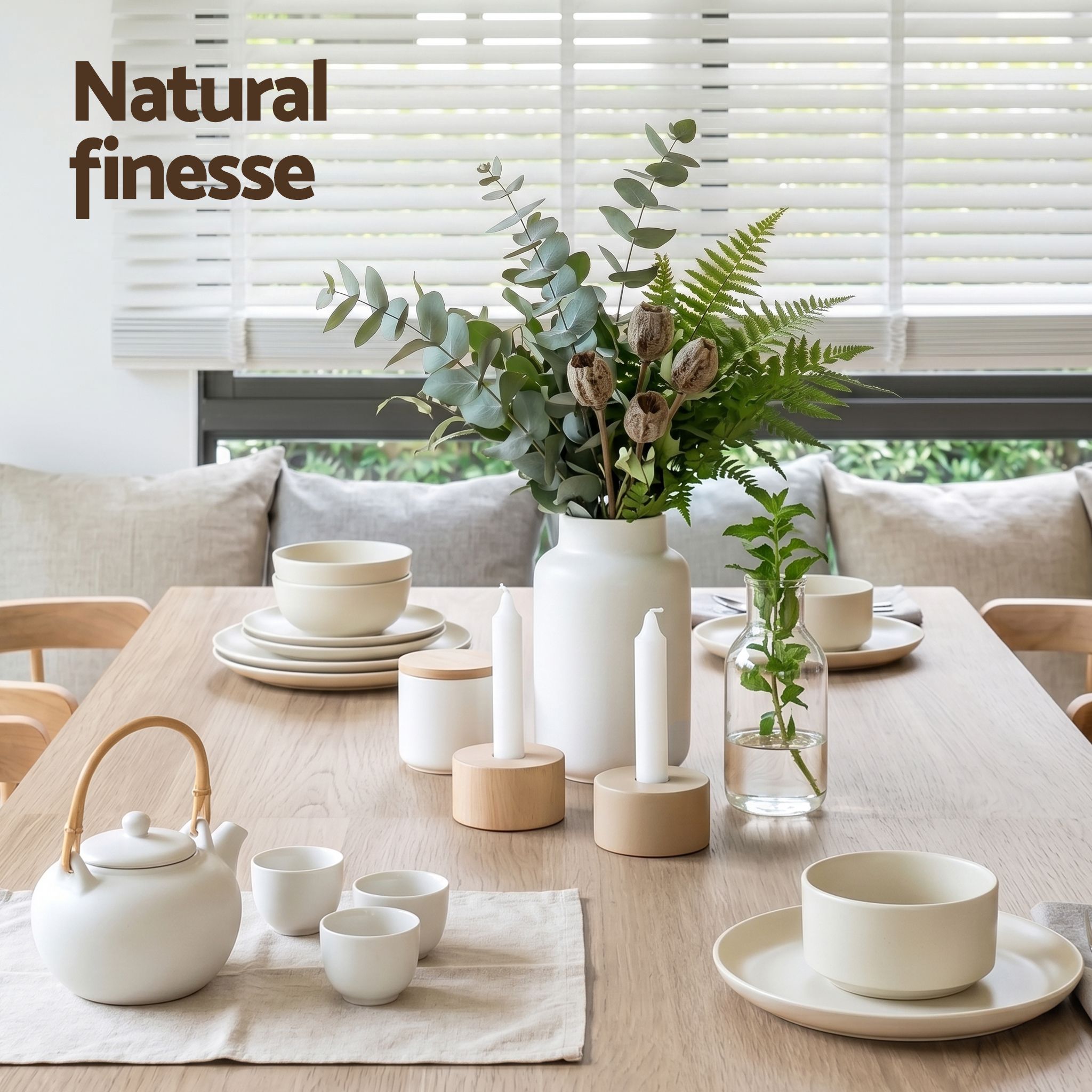 Artiss 3 Piece Dining Sets, 120cm Wooden Dining Table and 2 Upholstered Chairs Set, Space-Saving Modern Kitchen Dining Suite for Home Apartment Oak