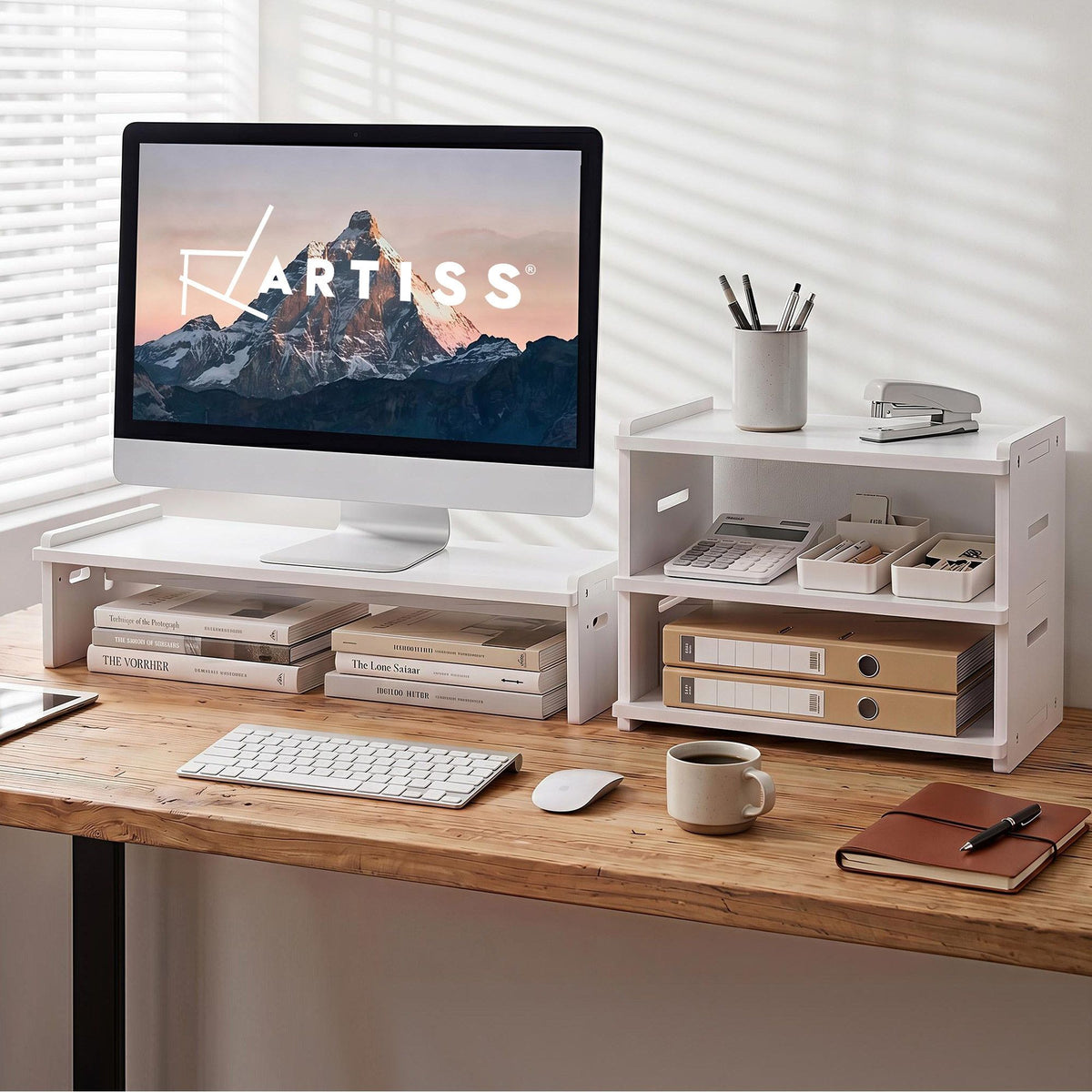 Artiss 2-in-1 Monitor Stand and 3-Tier Desk Organiser Set