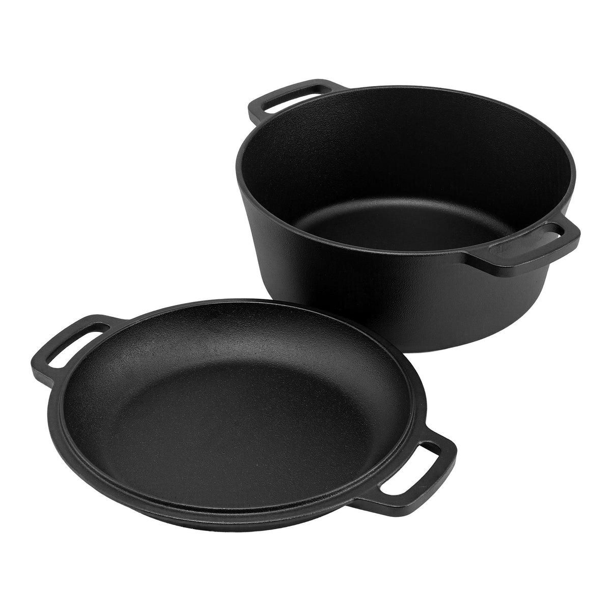 5-Star Chef 5L 2-In-1 Pre-Seasoned Cast Iron Dutch Oven