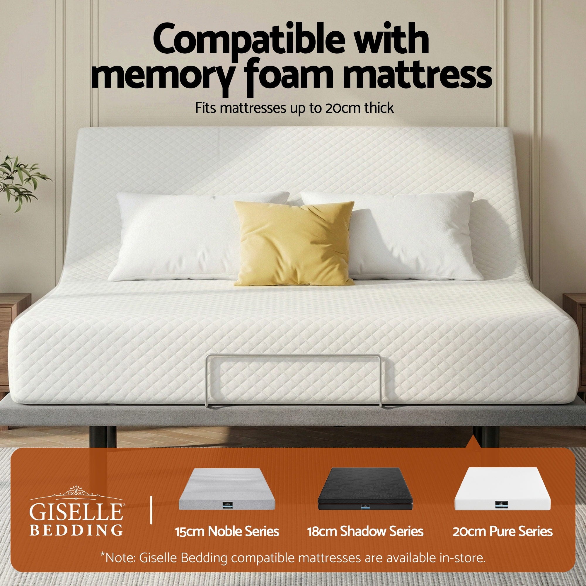 Artiss Adjustable Bed Frame King Size Electric Bed Base Wireless Remote Control Zero Gravity Power Bed Foundation