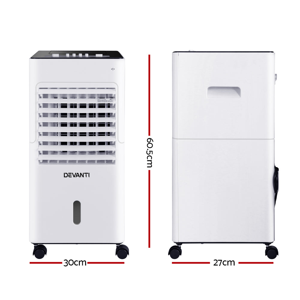 Devanti 6L Evaporative Air Cooler Humidifier Black/White