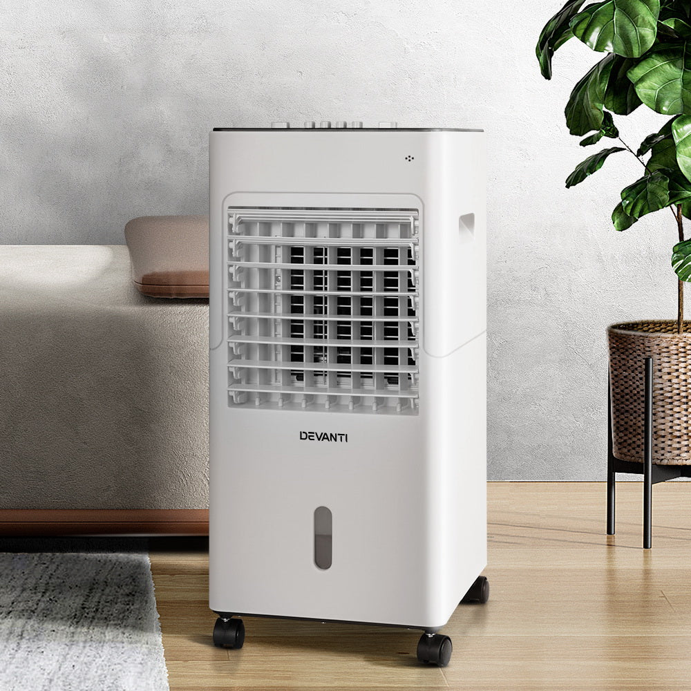 Devanti 6L Evaporative Air Cooler Humidifier Black/White