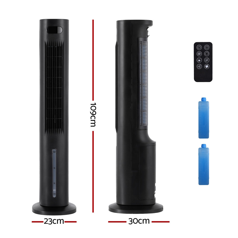 Devanti 7L Evaporative Air Cooler Black 4-in-1 Climate Control