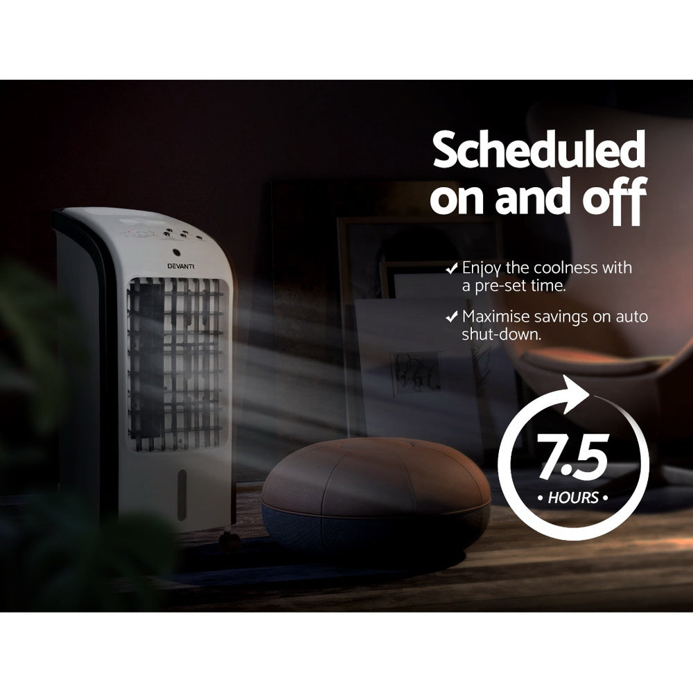 Devanti 4L Evaporative Air Cooler Humidifier Black/White